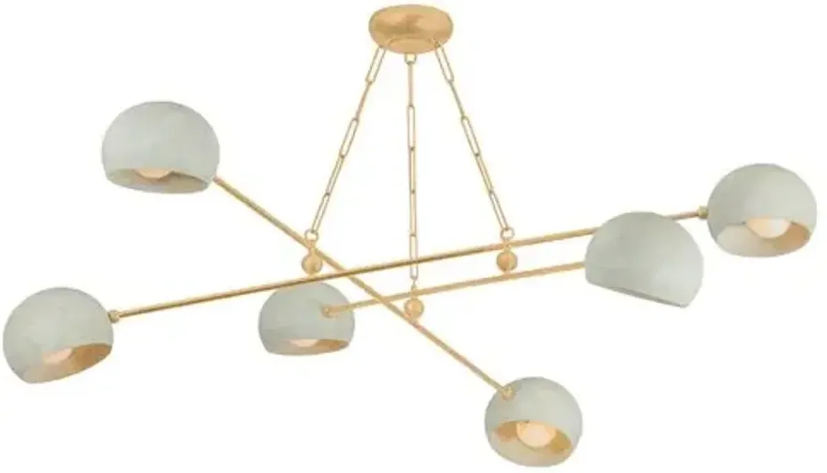 Cirelda Chandelier - Vintage Gold Leaf/Limewash Plaster