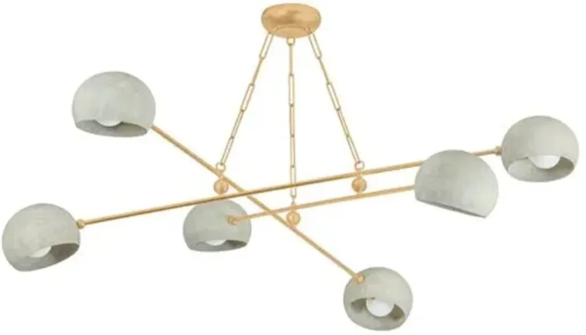Cirelda Chandelier - Vintage Gold Leaf/Limewash Plaster
