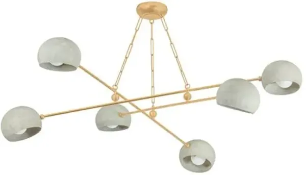 Cirelda 6-Light Chandelier - Vintage Gold Leaf/Limewash Plaster
