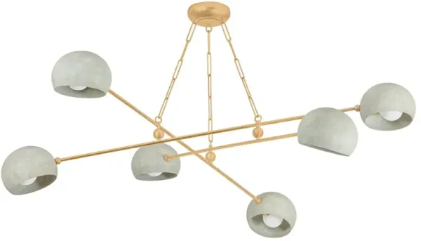 Cirelda 6-Light Chandelier - Vintage Gold Leaf/Limewash Plaster