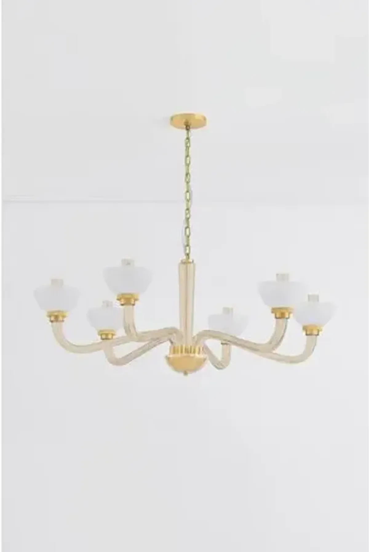 Malric Chandelier - Aged Brass/Cloud - Gold