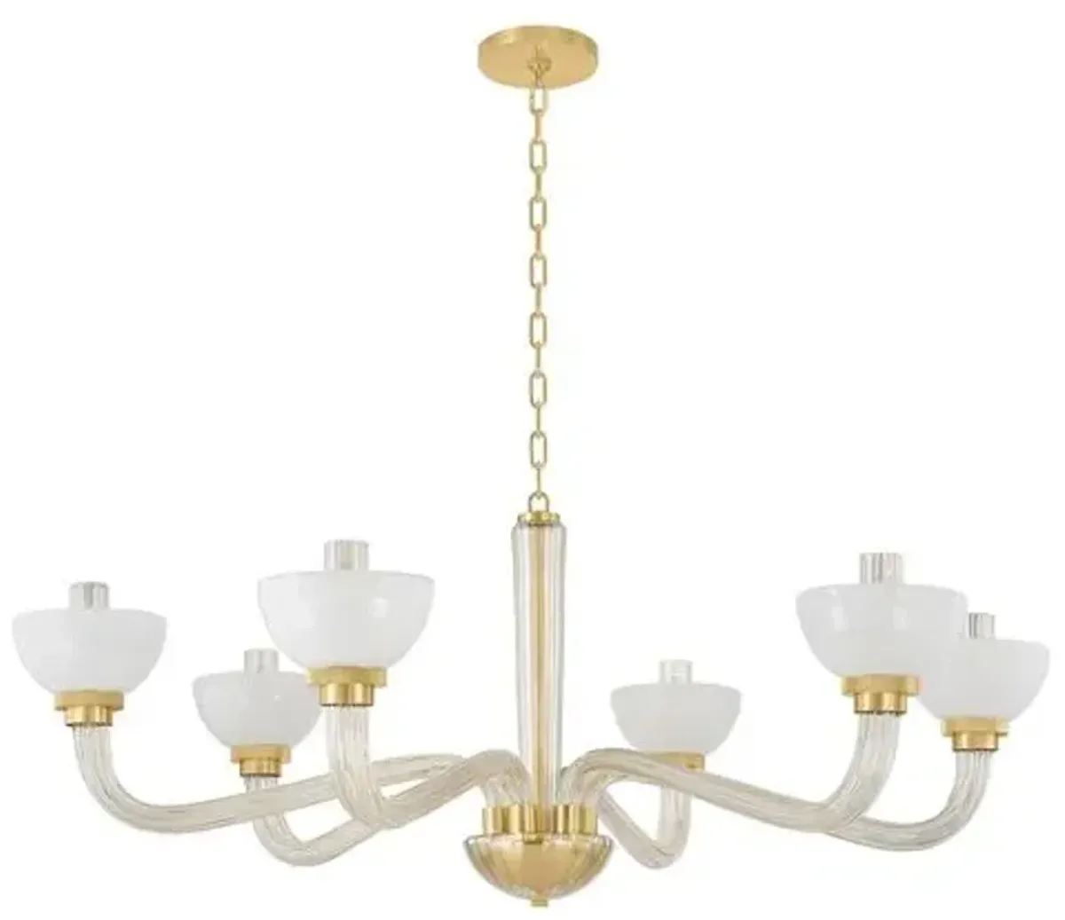 Malric Chandelier - Aged Brass/Cloud - Gold