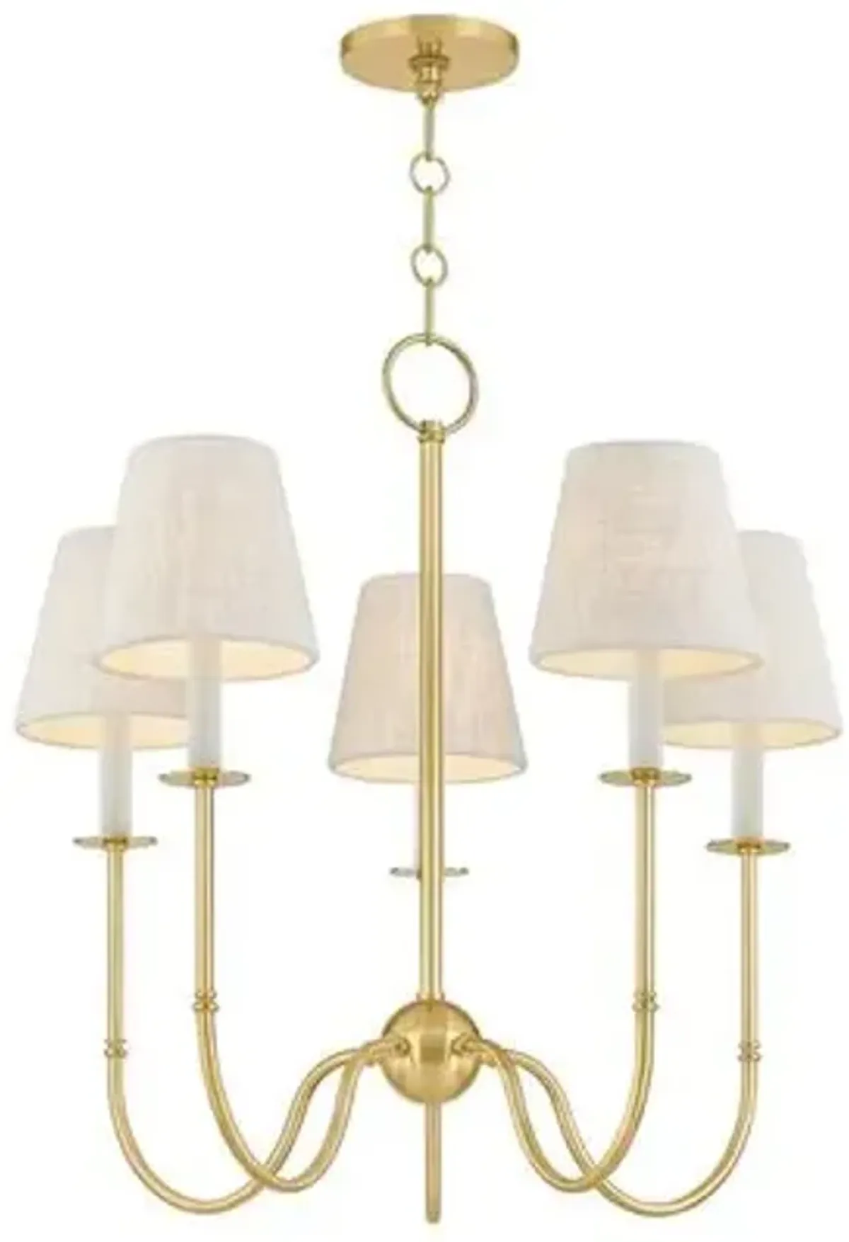 Ariselle Chandelier - Aged Brass/Textured Linen - Gold