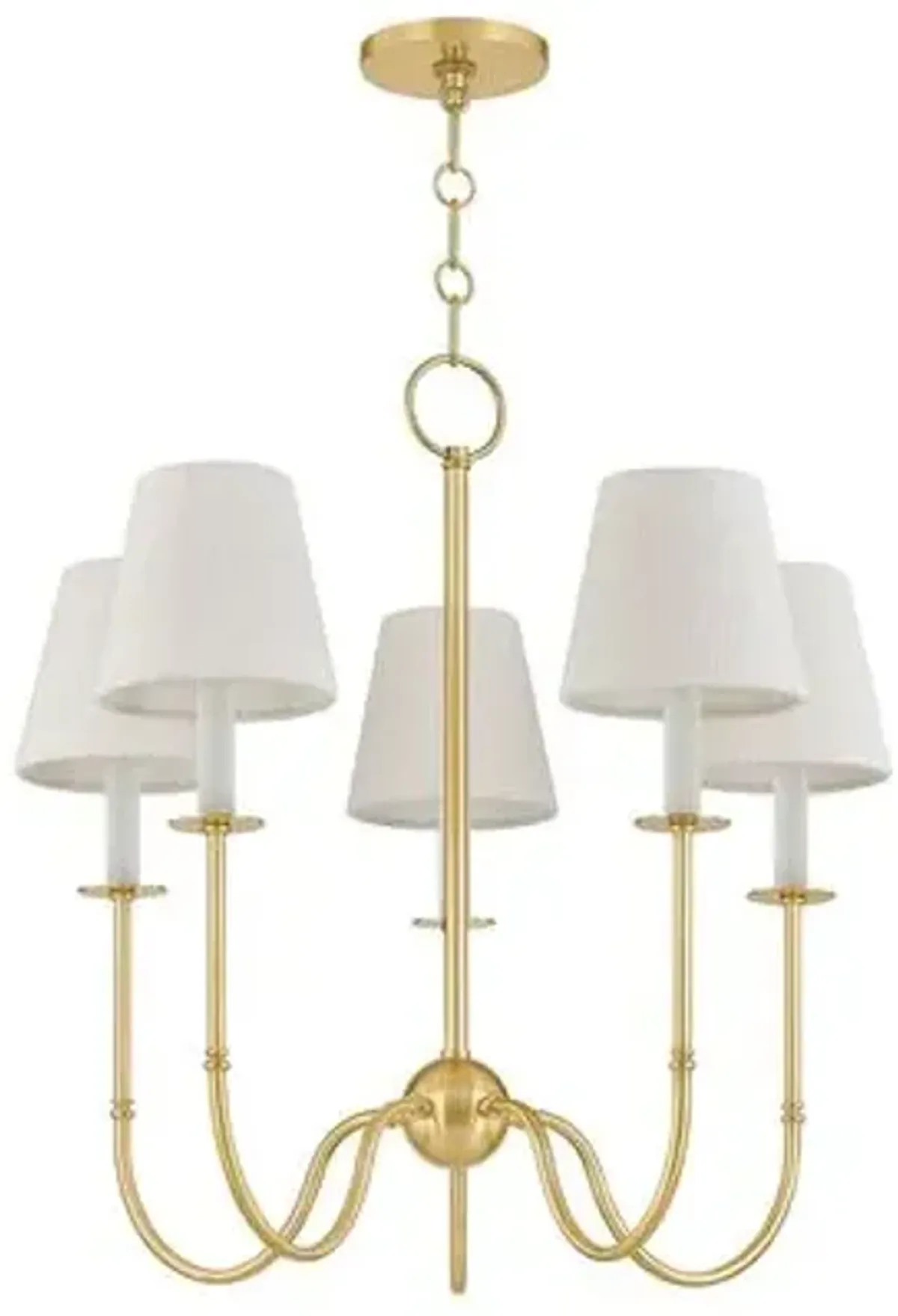 Ariselle Chandelier - Aged Brass/Textured Linen - Gold