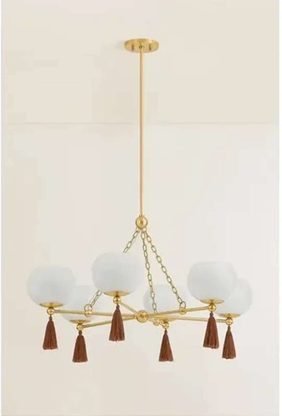 Niya Chandelier - Aged Brass/Cloud - Mandy Cheng for Mitzi - Gold