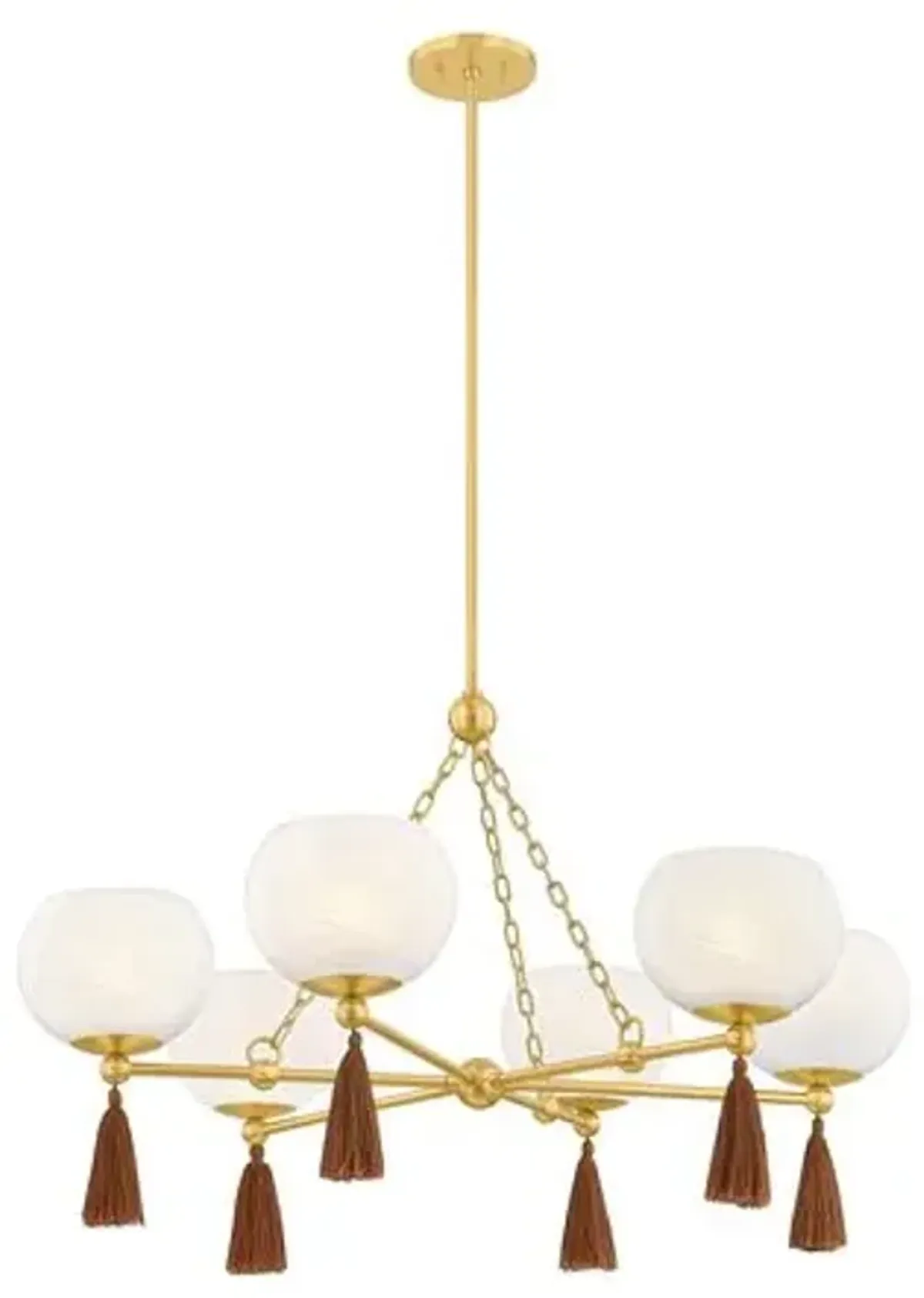 Niya Chandelier - Aged Brass/Cloud - Mandy Cheng for Mitzi - Gold