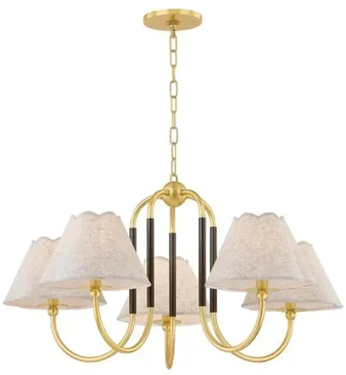 Janie Chandelier - Aged Brass/True Bronze/Natural Linen - Mandy Cheng for Mitzi - Multi
