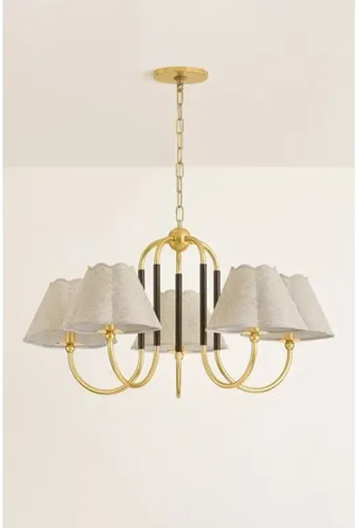 Janie Chandelier - Aged Brass/True Bronze/Natural Linen - Mandy Cheng for Mitzi - Multi