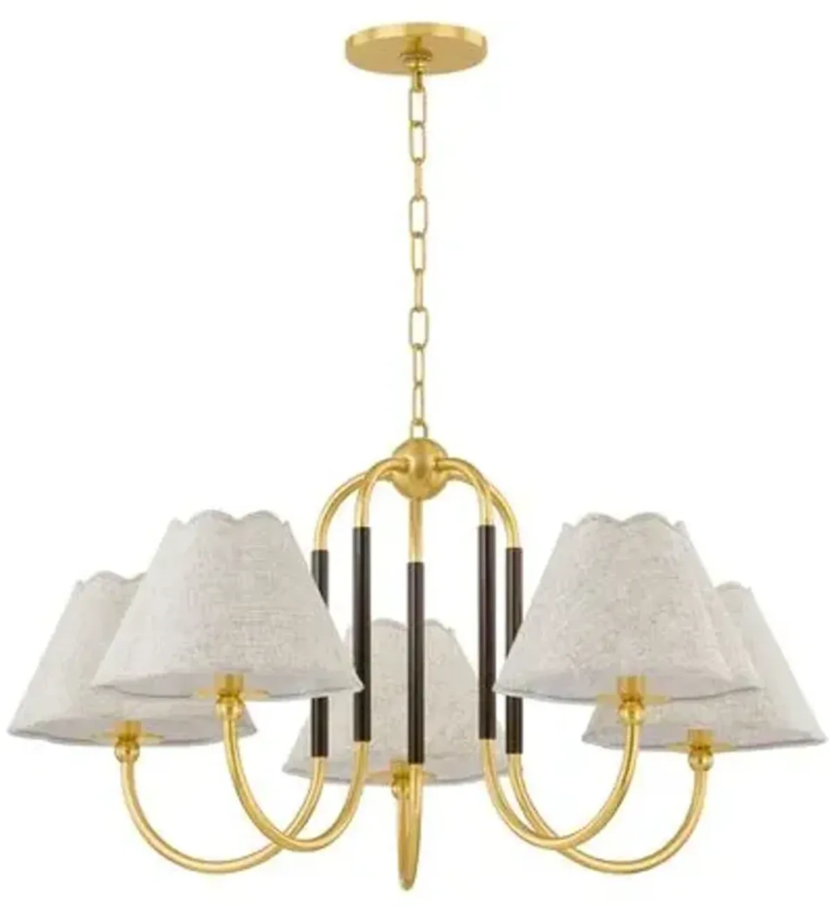Janie Chandelier - Aged Brass/True Bronze/Natural Linen - Mandy Cheng for Mitzi - Multi