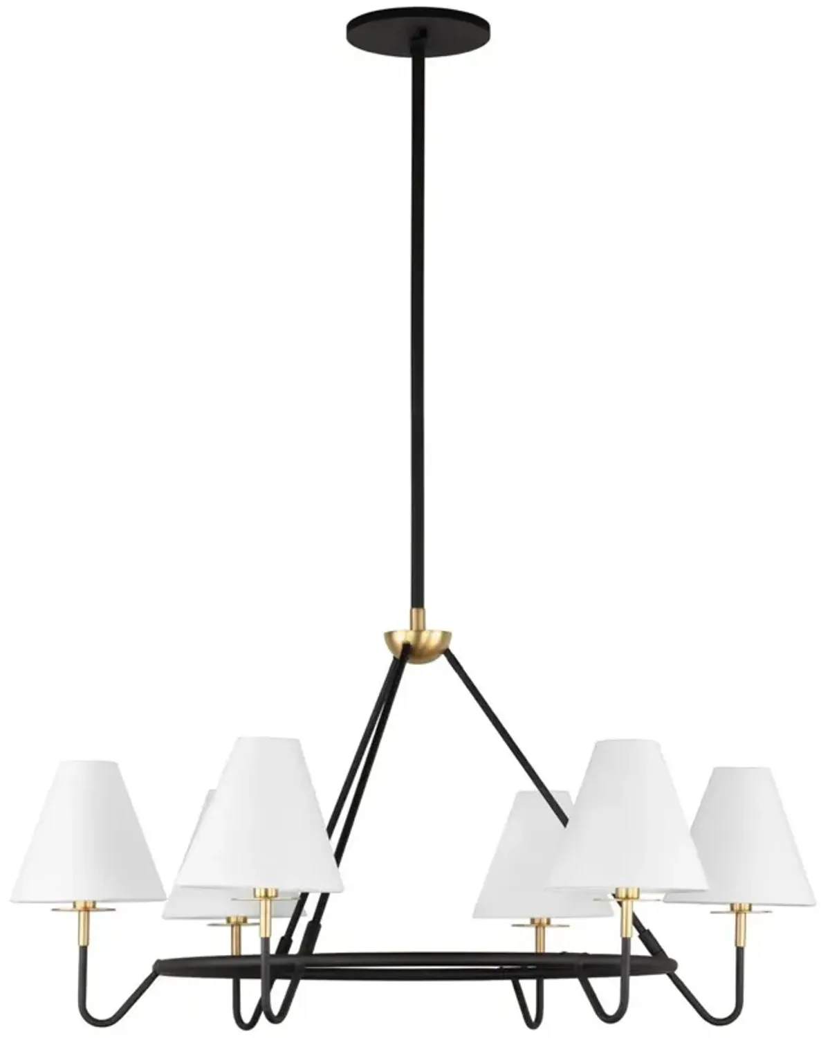 Zareia 6-Light Chandelier - Aged Brass/Bronze/White Linen - Multi