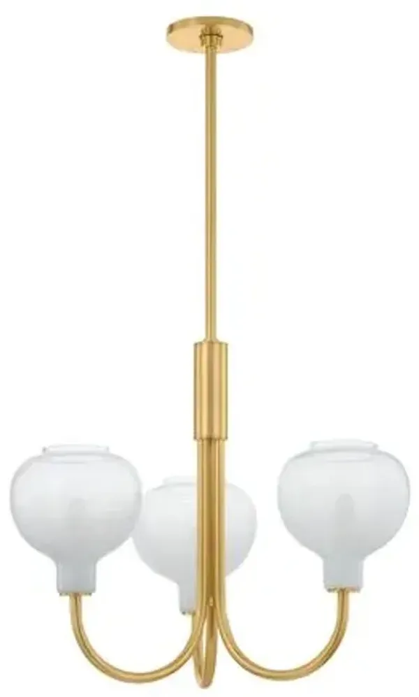 Branik Chandelier - Aged Brass/Sfumato Glass - Gold