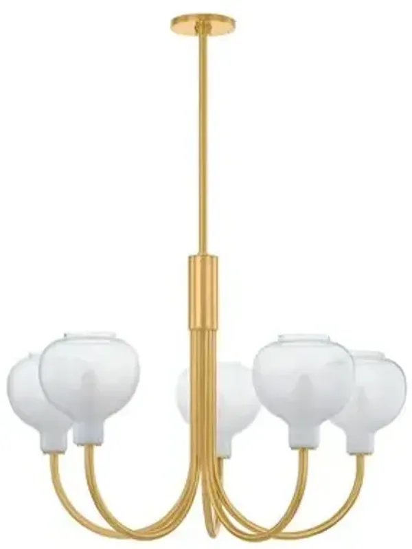 Branik Chandelier - Aged Brass/Sfumato Glass - Gold