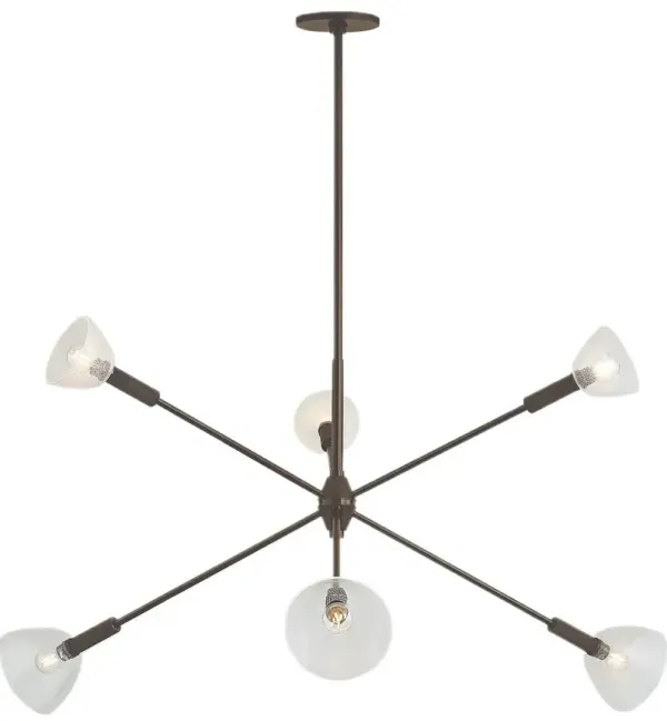 Halsten Chandelier - True Bronze/Silver Mesh - Brown