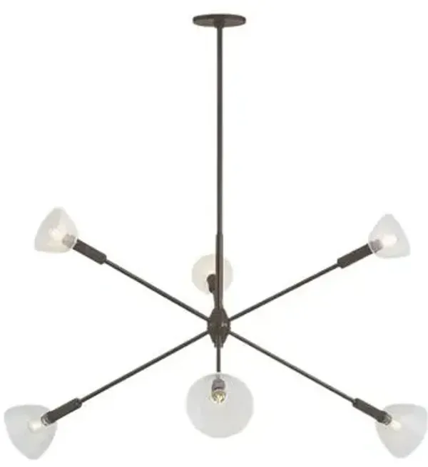 Halsten Chandelier - True Bronze/Silver Mesh - Brown