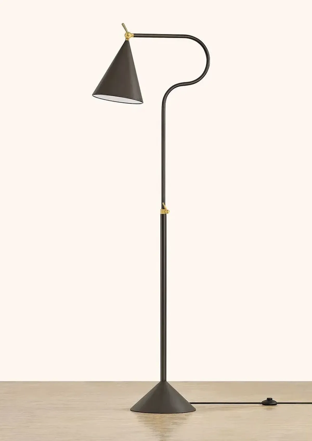 Rouen Floor Lamp - Aged Brass/True Bronze
