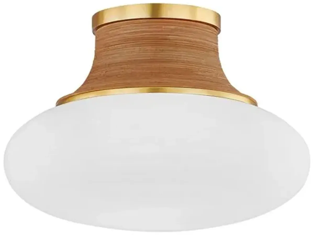 Eirlys Flush Mount - Aged Brass/Matte Cloud - Gold