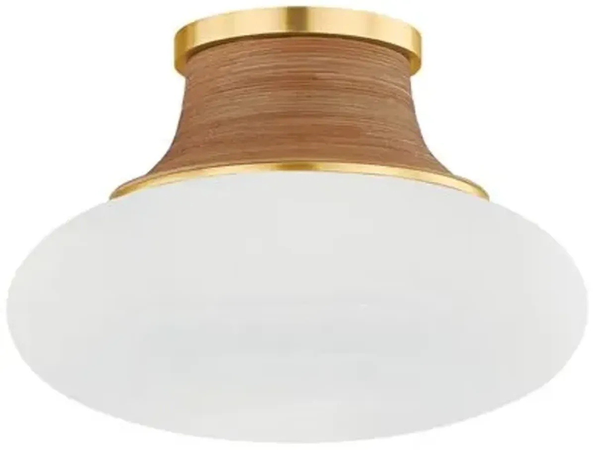 Eirlys Flush Mount - Aged Brass/Matte Cloud - Gold