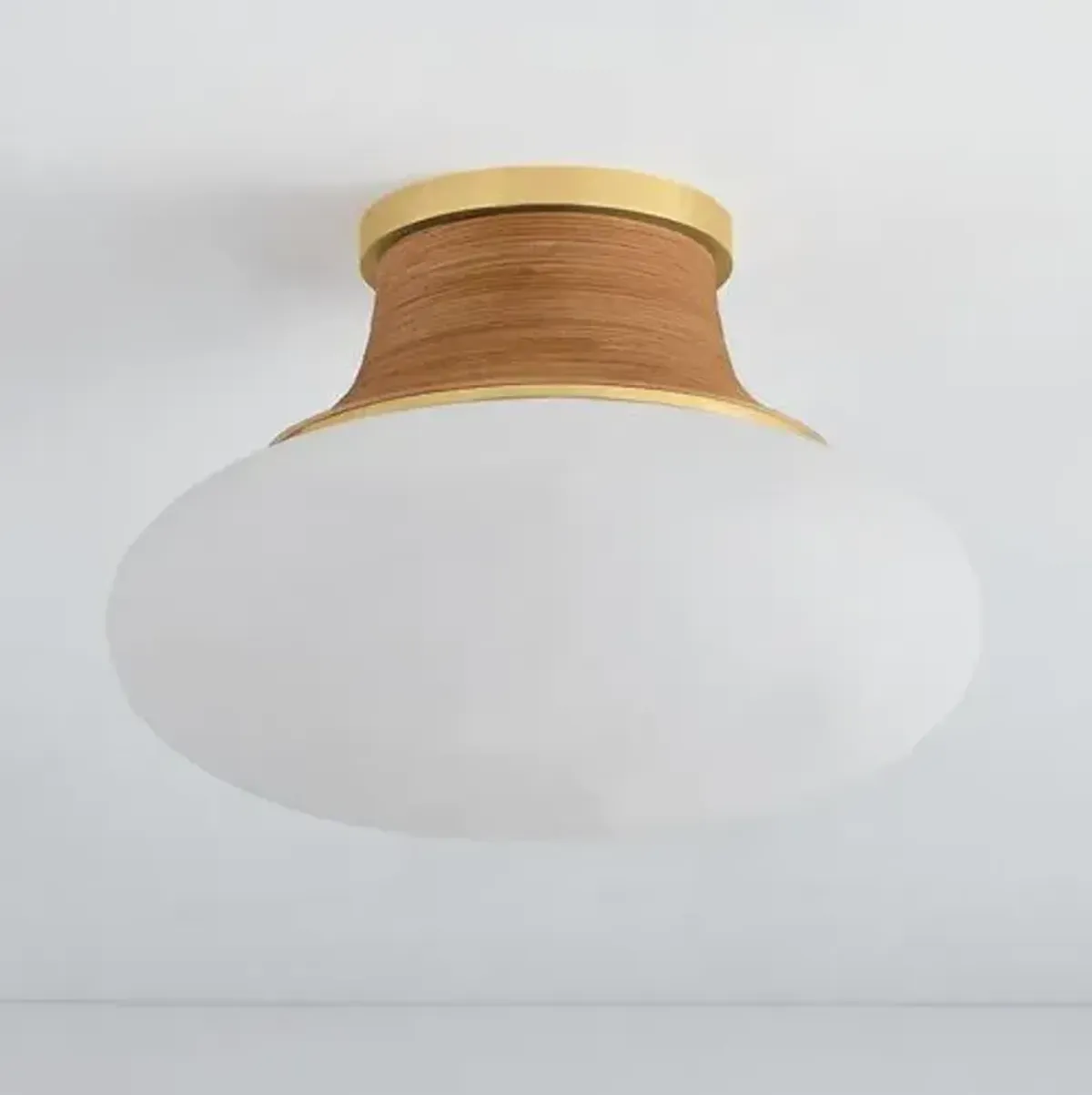 Eirlys Flush Mount - Aged Brass/Matte Cloud - Gold