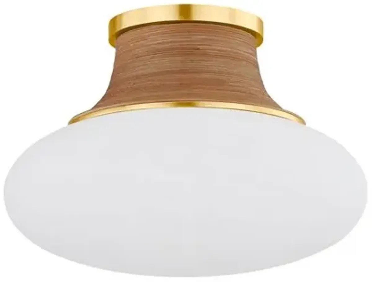 Eirlys Flush Mount - Aged Brass/Matte Cloud - Gold