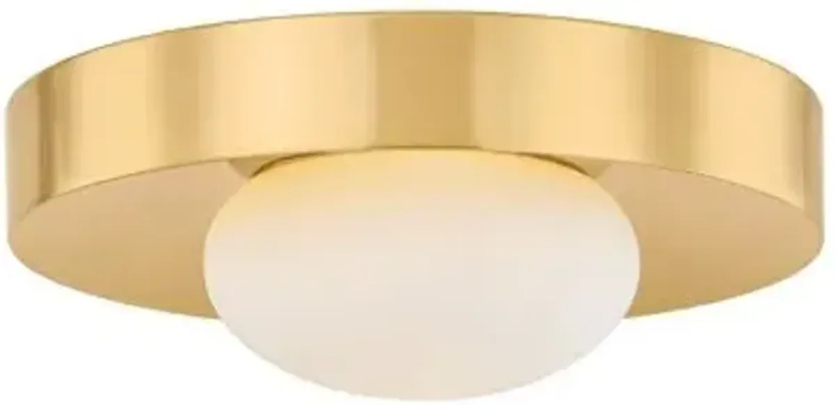 Sovra Flush Mount - Aged Brass/Opal Matte - Gold