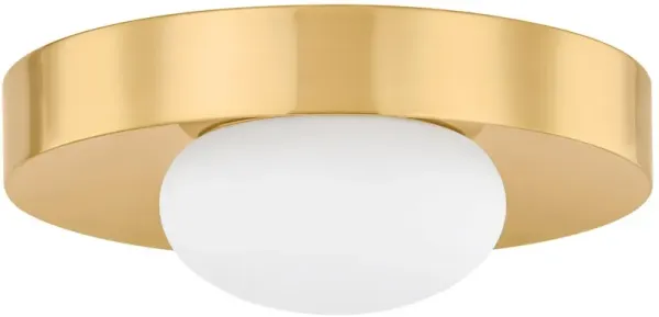 Sovra Flush Mount - Aged Brass/Opal Matte - Gold