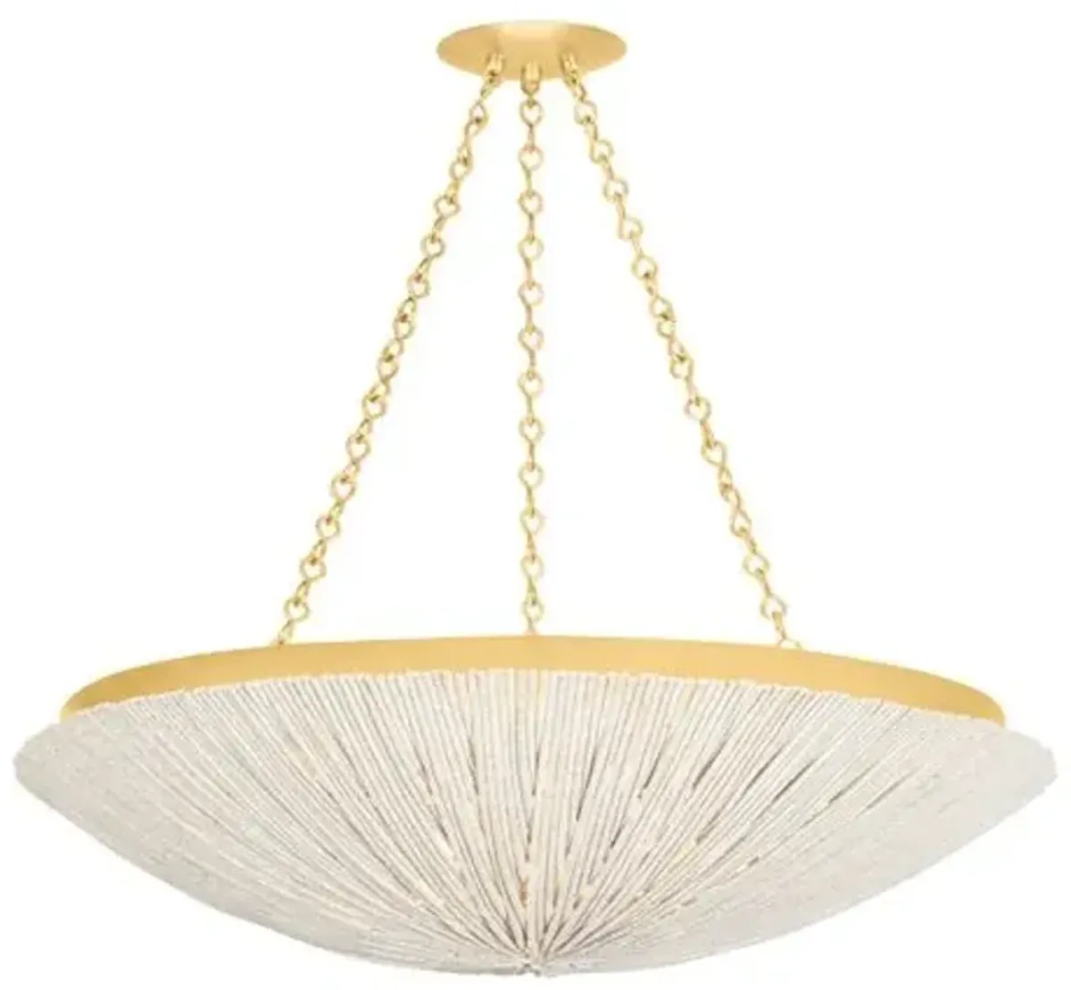 Darion Hand-Beaded Pendant - Vintage Gold Leaf/Coco Shell