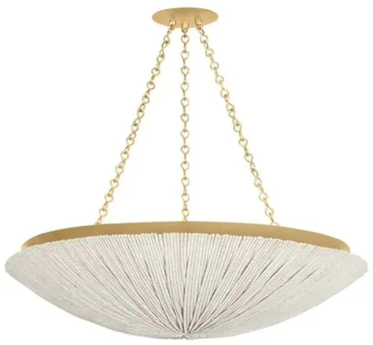 Darion Hand-Beaded Pendant - Vintage Gold Leaf/Coco Shell