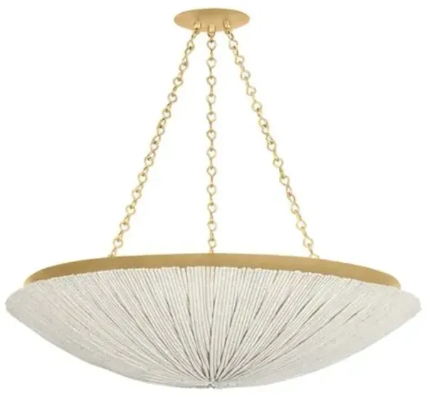 Darion Hand-Beaded Pendant - Vintage Gold Leaf/Coco Shell