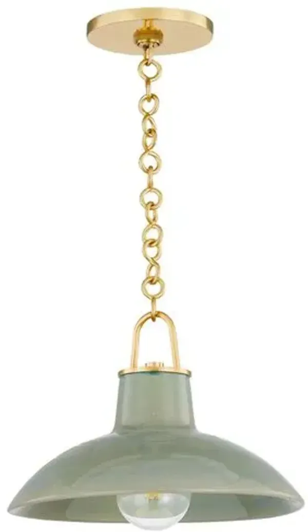 Myrren Ceramic Pendant - Green