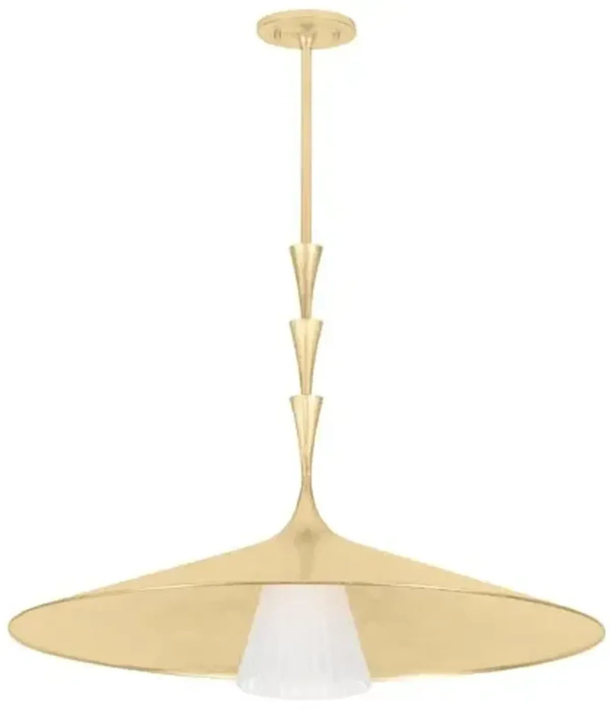 Jynelle Pendant - Vintage Gold Leaf/Glossy Opal Glass