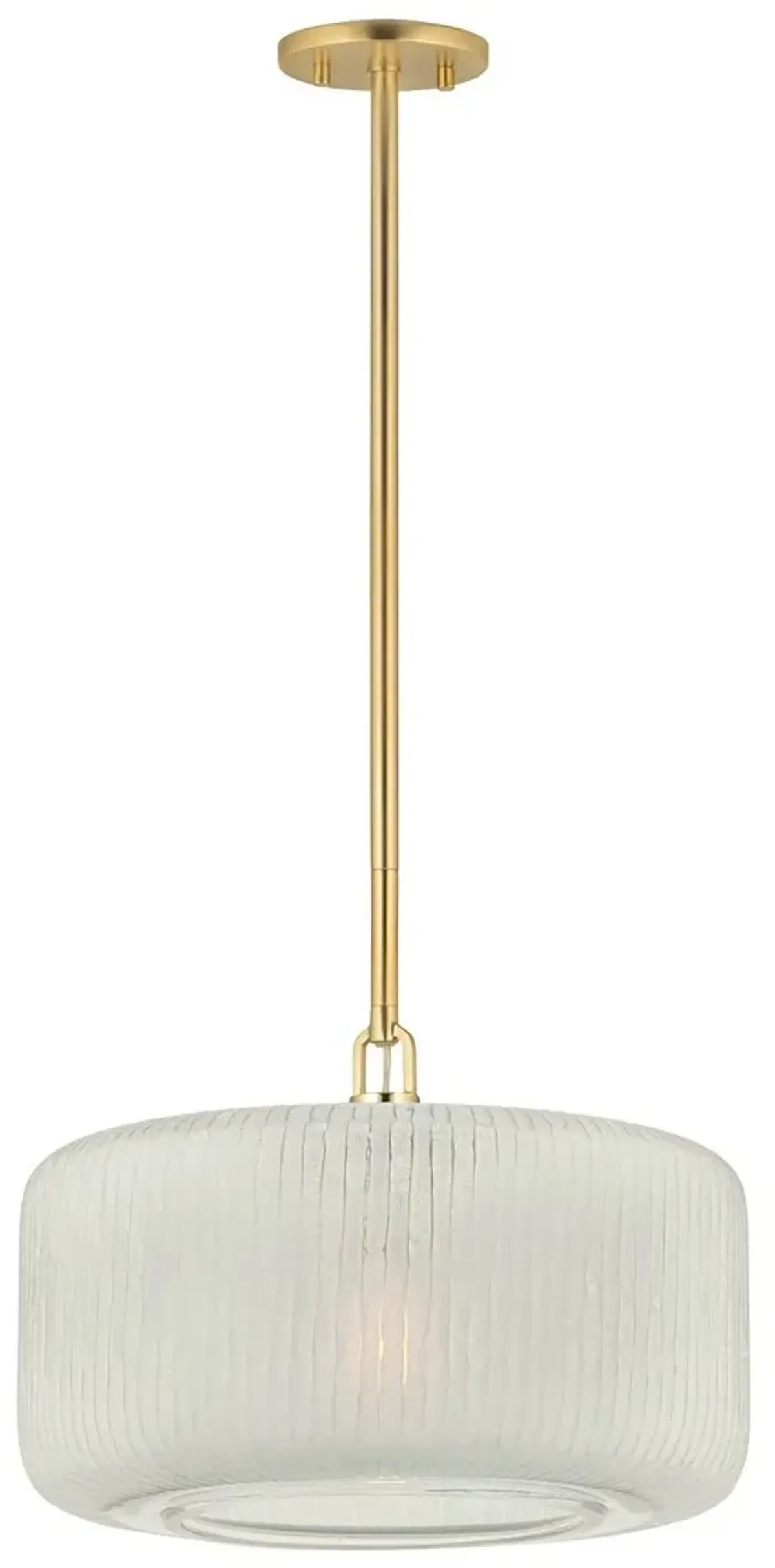 Cindara Pendant - Aged Brass/Etched Glass - Clear