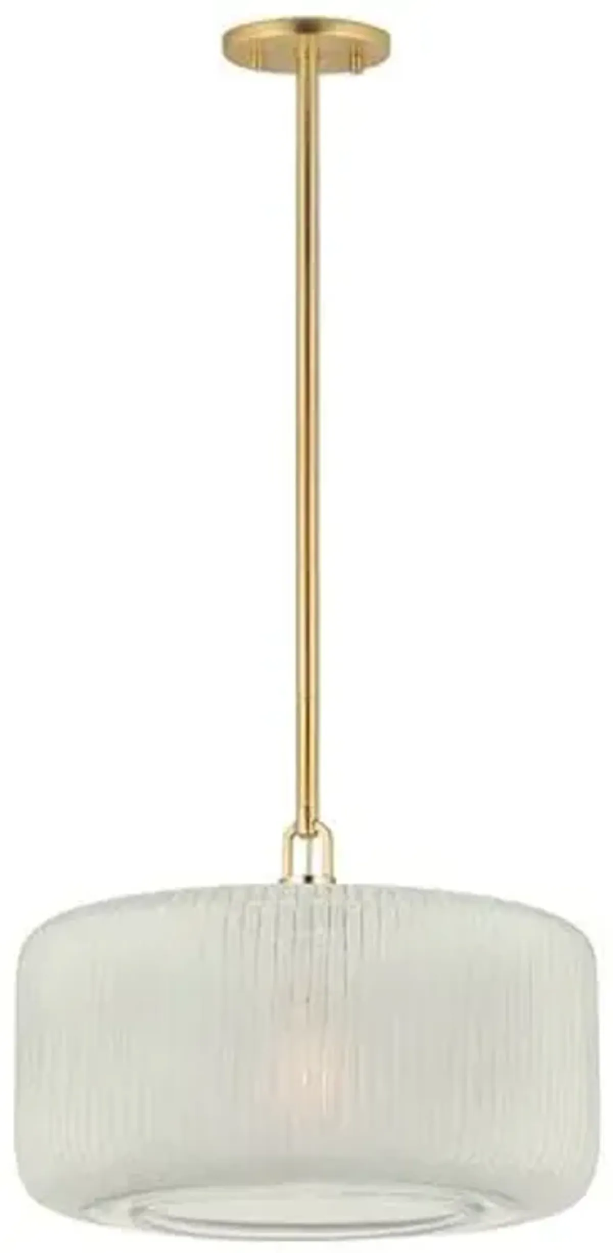 Cindara Pendant - Aged Brass/Etched Glass - Clear