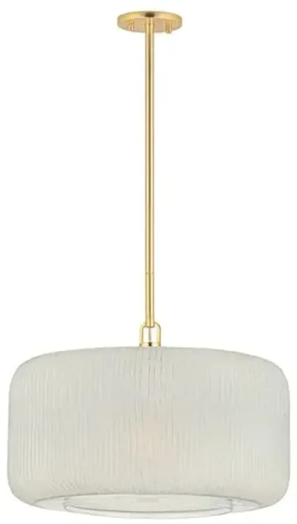 Cindara Pendant - Aged Brass/Etched Glass - Clear