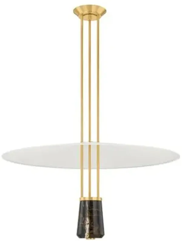 Vienne Pendant - Aged Brass/Dark Marble/Soft White