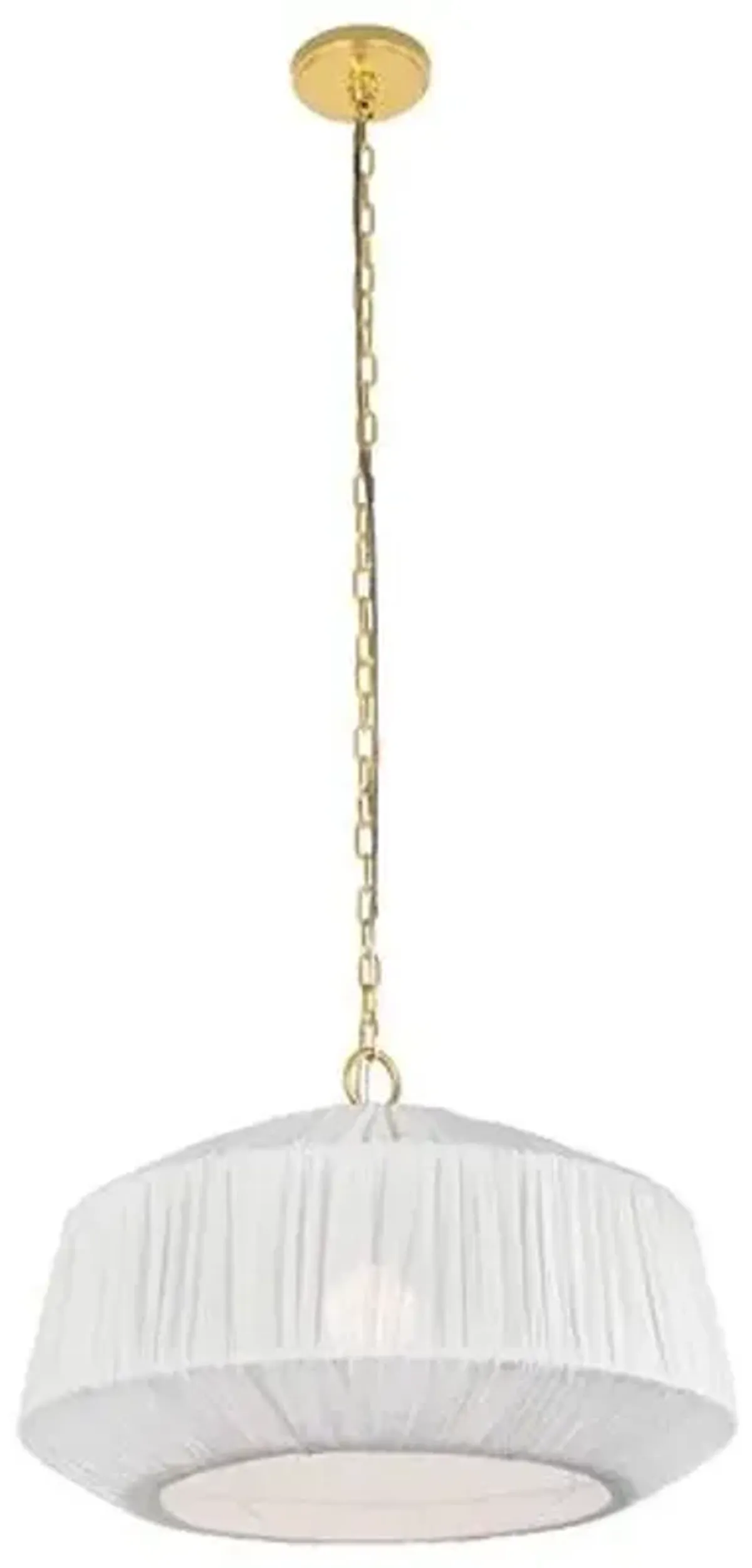 Venla Pendant - Aged Brass/White Linen