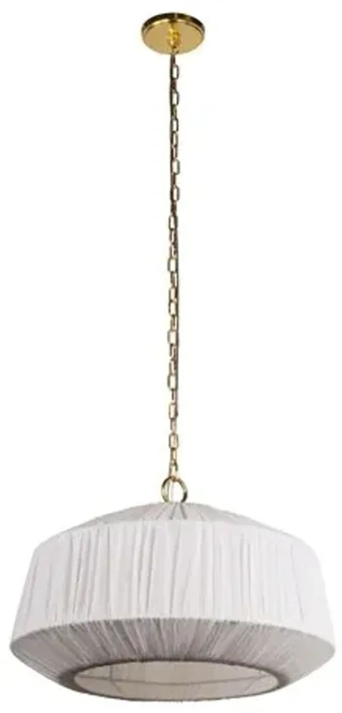 Venla Pendant - Aged Brass/White Linen