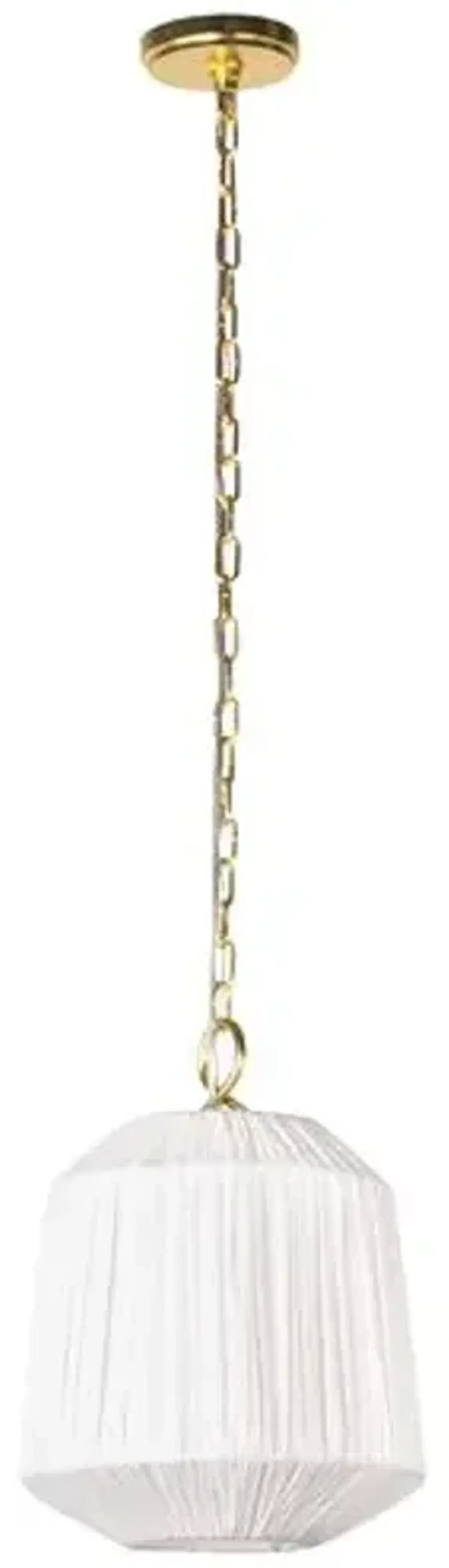 Venla Pendant - Aged Brass/White Linen