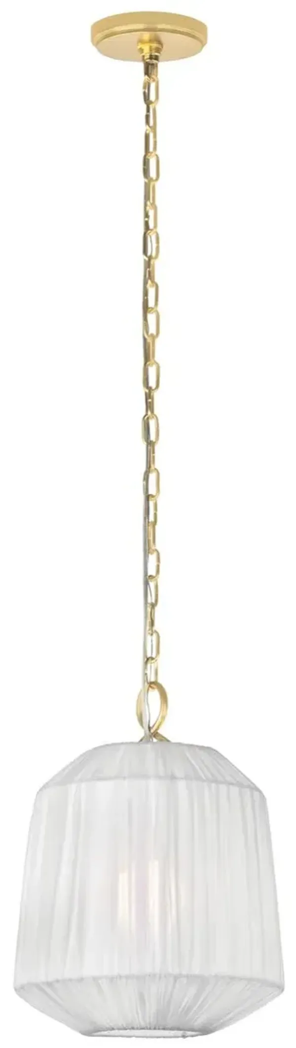 Venla Pendant - Aged Brass/White Linen