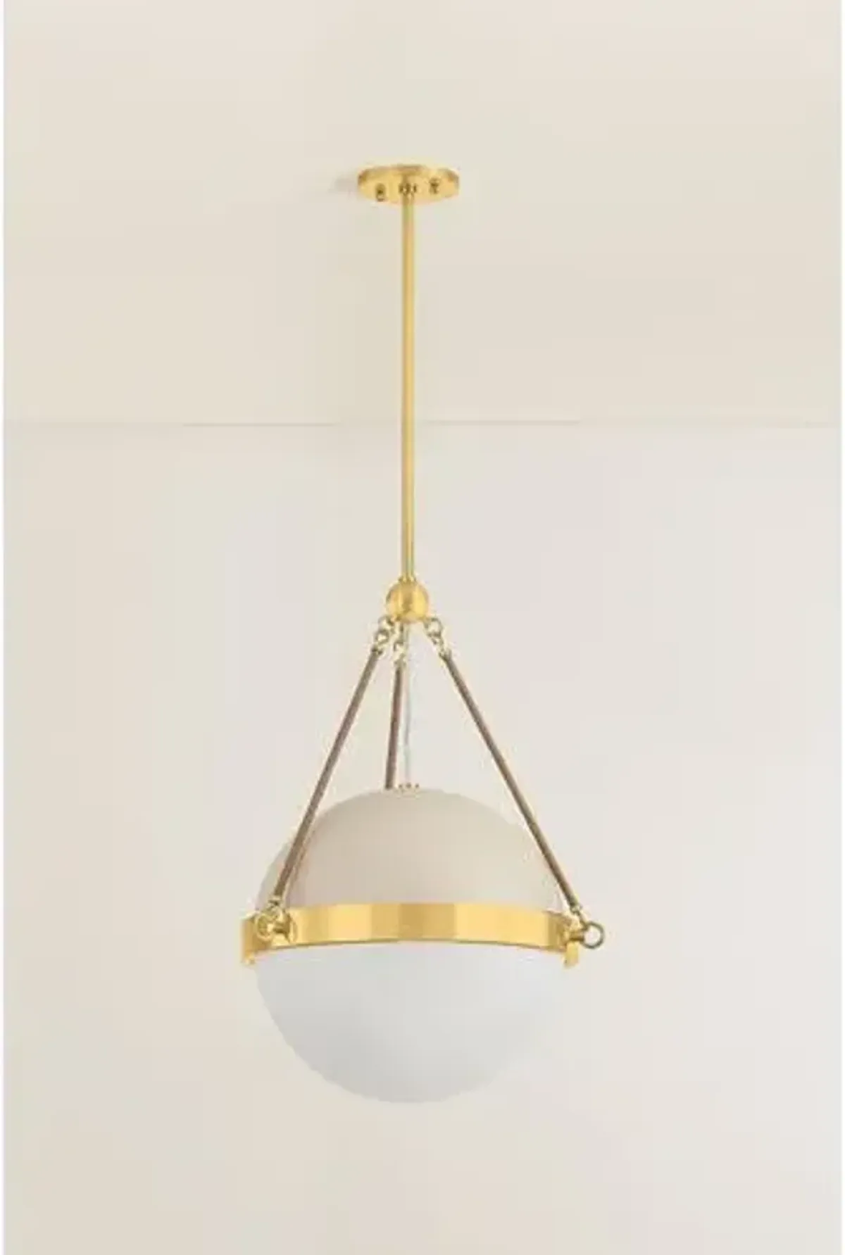 Abbie Pendant - Aged Brass/Soft Bisque/Cloud - Mandy Cheng for Mitzi - Gold