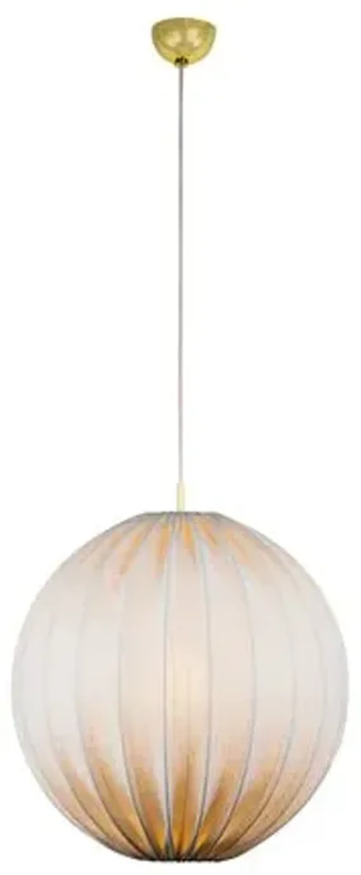 Minette Pendant - Aged Brass/Natural Linen - Beige