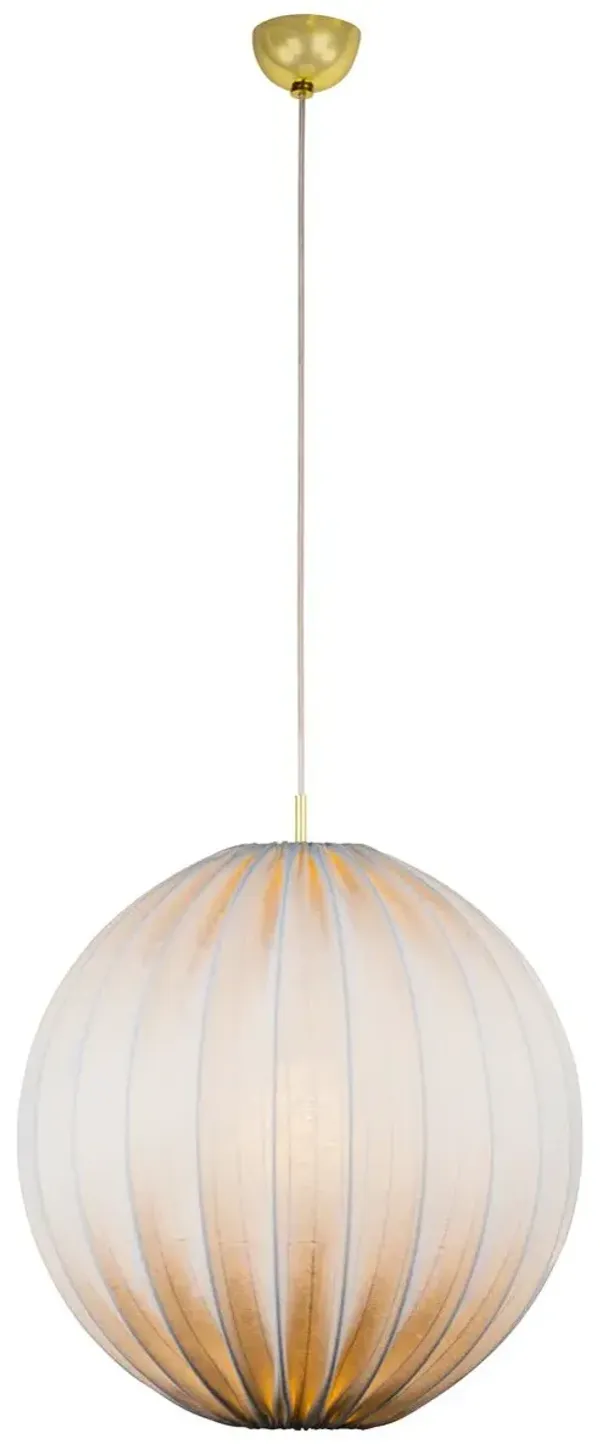 Minette Pendant - Aged Brass/Natural Linen - Beige