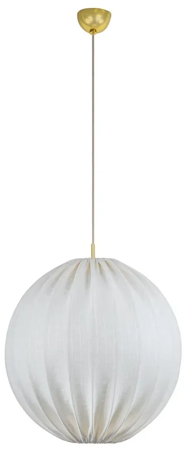 Minette Pendant - Aged Brass/Natural Linen - Beige