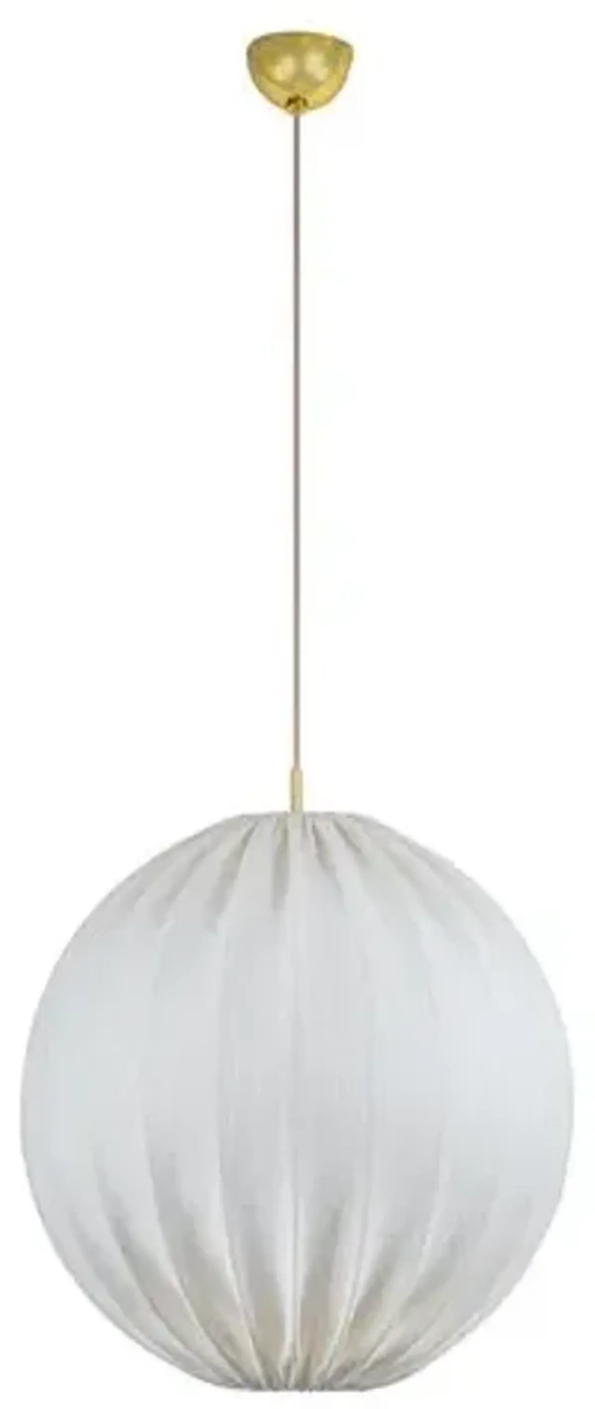 Minette Pendant - Aged Brass/Natural Linen - Beige