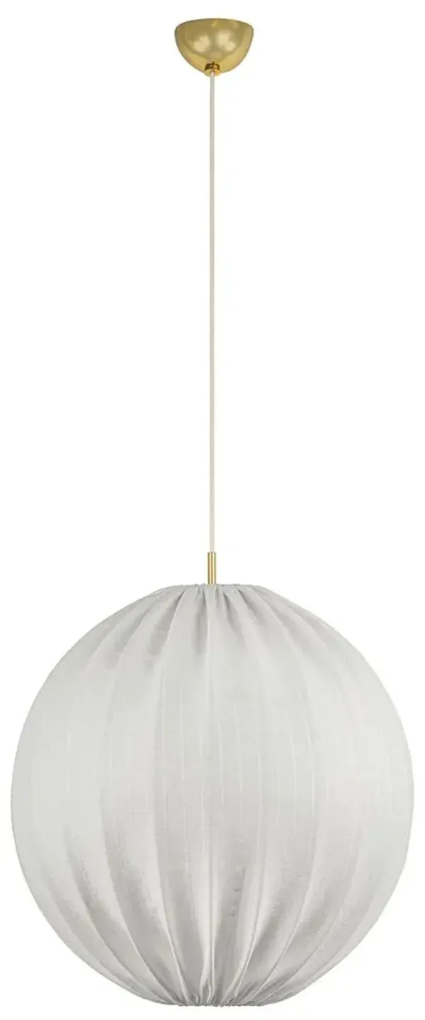 Minette Pendant - Aged Brass/Natural Linen - Beige