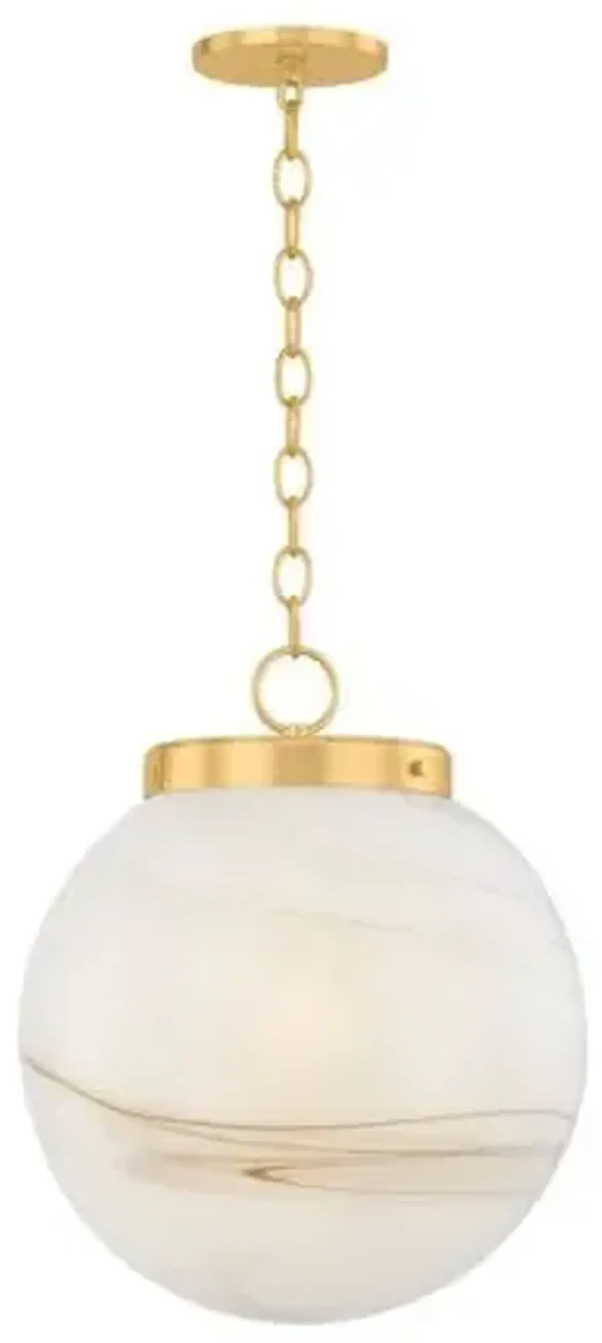 Calina Pendant - Aged Brass/Cappuchino Swirl - Brown