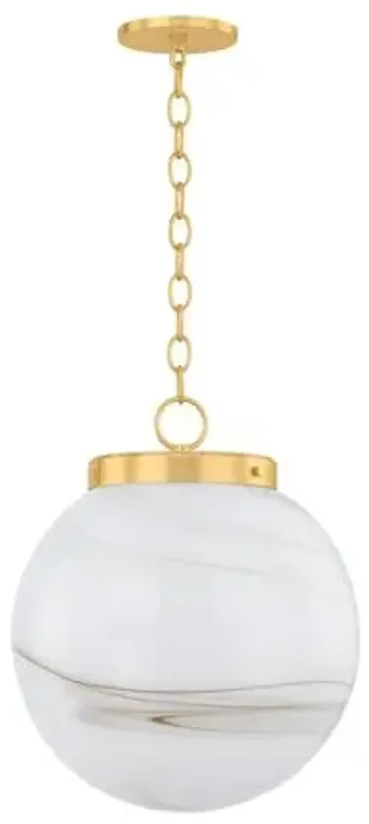 Calina Pendant - Aged Brass/Cappuchino Swirl - Brown