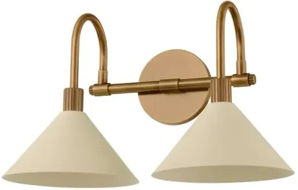 Jovani 2-Light Bath and Vanity Wall Sconce - Patina Brass/Soft Sand - Troy Lighting - Gold