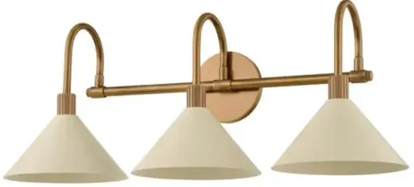 Jovani 3-Light Bath and Vanity Wall Sconce - Patina Brass/Soft Sand - Troy Lighting - Gold