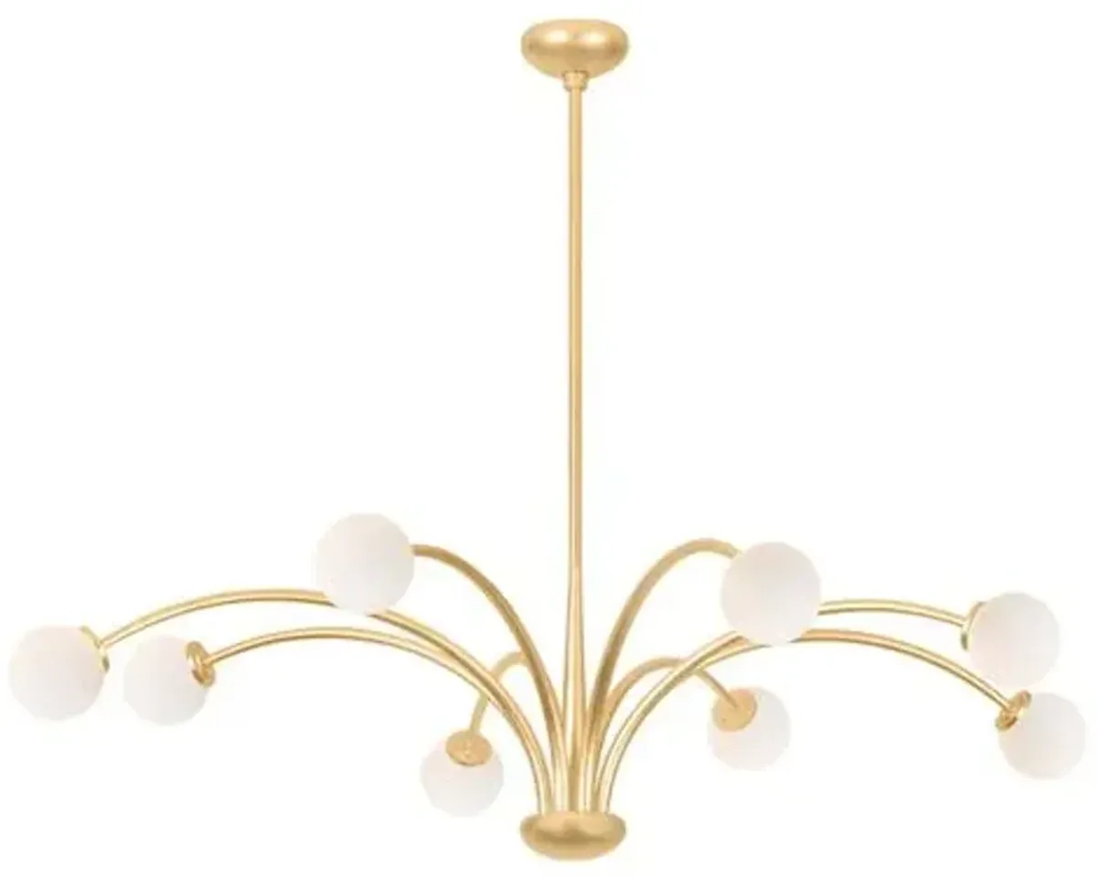 Orinda Chandelier - Vintage Gold Leaf/Seeded Opal - Troy Lighting