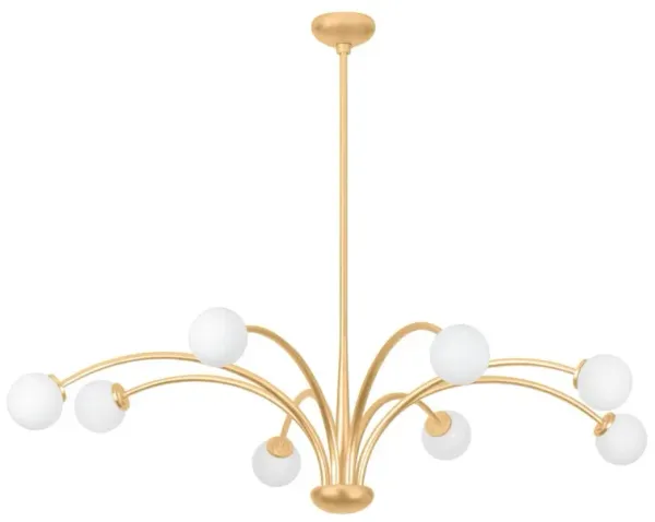 Orinda Chandelier - Vintage Gold Leaf/Seeded Opal - Troy Lighting